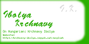 ibolya krchnavy business card